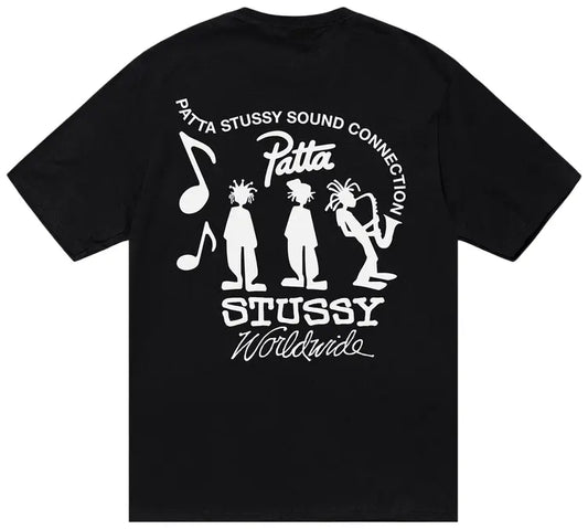 Stussy x Patta Sound Connection Tee Black